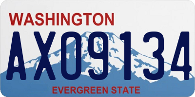 WA license plate AXO9134