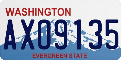 WA license plate AXO9135