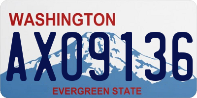 WA license plate AXO9136