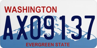 WA license plate AXO9137