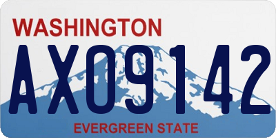 WA license plate AXO9142