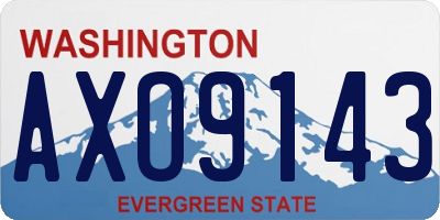 WA license plate AXO9143
