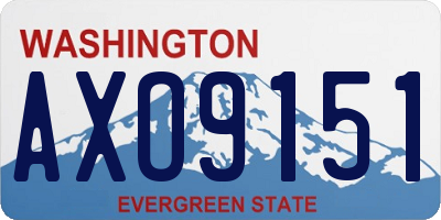 WA license plate AXO9151