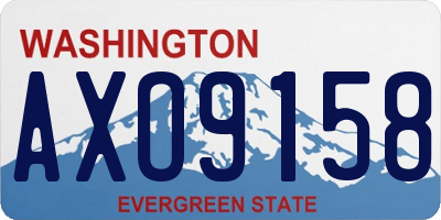 WA license plate AXO9158