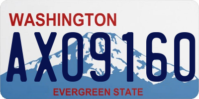 WA license plate AXO9160