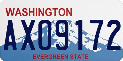 WA license plate AXO9172