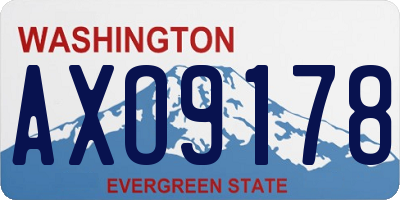 WA license plate AXO9178