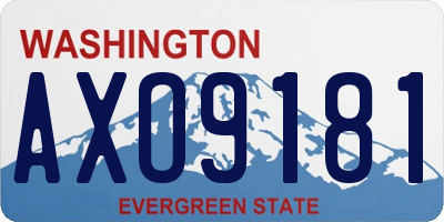 WA license plate AXO9181