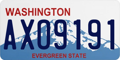 WA license plate AXO9191
