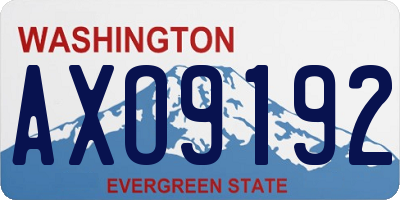 WA license plate AXO9192