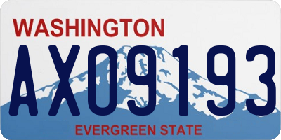 WA license plate AXO9193