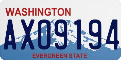 WA license plate AXO9194