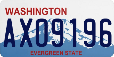 WA license plate AXO9196