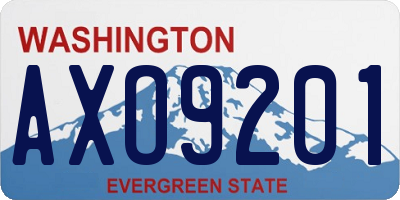 WA license plate AXO9201