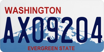 WA license plate AXO9204