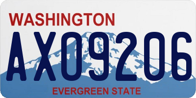 WA license plate AXO9206