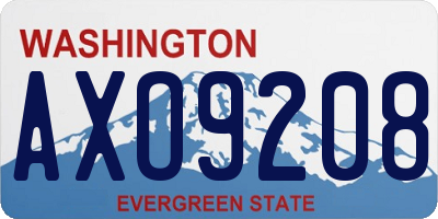 WA license plate AXO9208