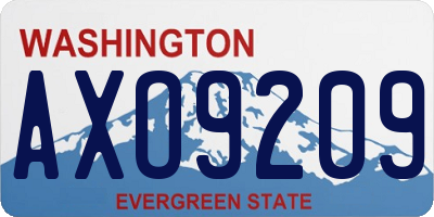 WA license plate AXO9209