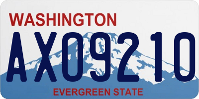 WA license plate AXO9210