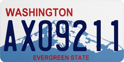 WA license plate AXO9211