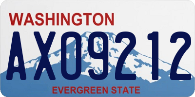 WA license plate AXO9212