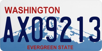 WA license plate AXO9213
