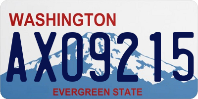 WA license plate AXO9215