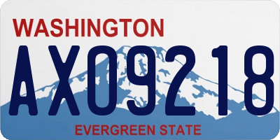 WA license plate AXO9218