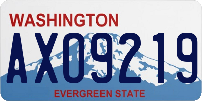 WA license plate AXO9219