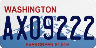 WA license plate AXO9222