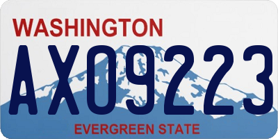 WA license plate AXO9223
