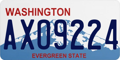 WA license plate AXO9224