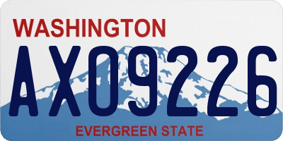WA license plate AXO9226