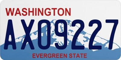 WA license plate AXO9227