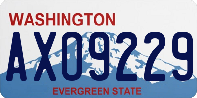 WA license plate AXO9229