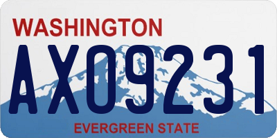 WA license plate AXO9231