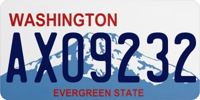WA license plate AXO9232