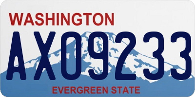 WA license plate AXO9233