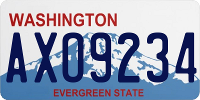 WA license plate AXO9234