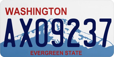 WA license plate AXO9237