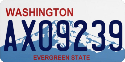 WA license plate AXO9239