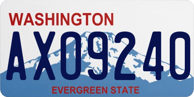 WA license plate AXO9240