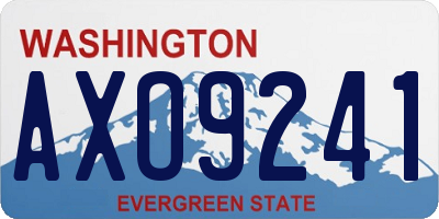 WA license plate AXO9241