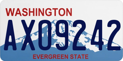 WA license plate AXO9242