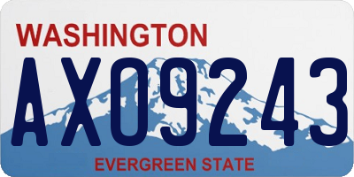 WA license plate AXO9243