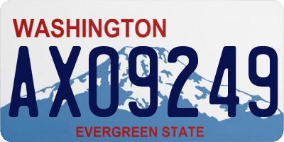 WA license plate AXO9249