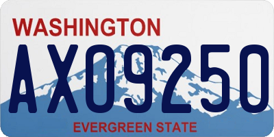 WA license plate AXO9250
