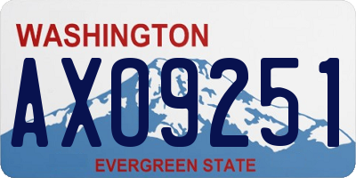 WA license plate AXO9251