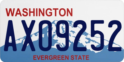 WA license plate AXO9252