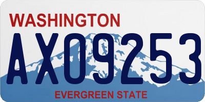 WA license plate AXO9253